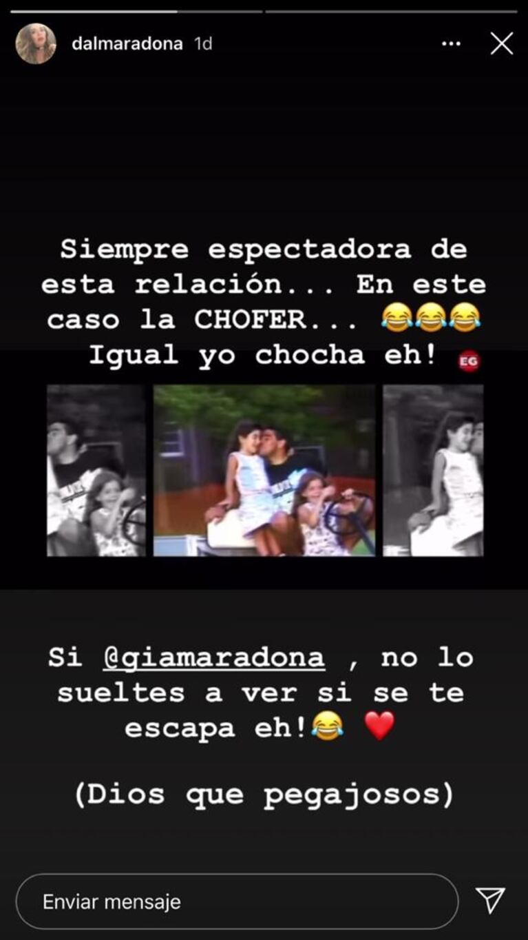 Dalma Maradona publicó un importante recuerdo junto a Diego y Gianinna: "Siempre espectadora de esta relación" 