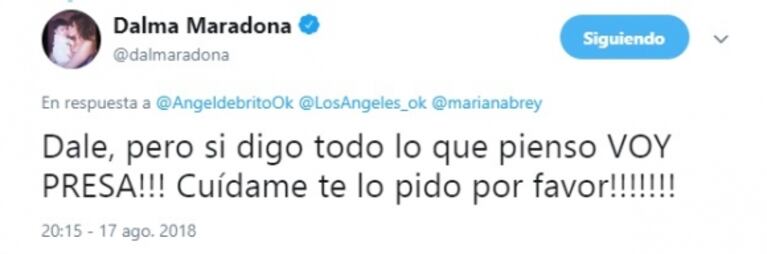 Dalma Maradona se postuló como panelista de Los Ángeles de la Mañana: "Si digo todo lo que pienso, voy presa"