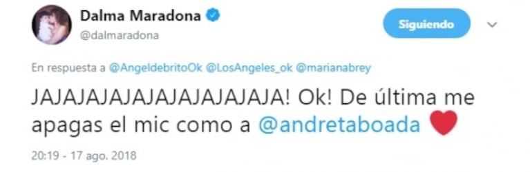 Dalma Maradona se postuló como panelista de Los Ángeles de la Mañana: "Si digo todo lo que pienso, voy presa"