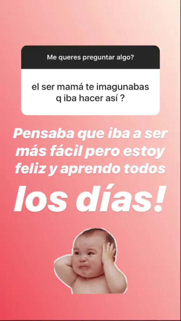 Dalma Maradona, sobre la llegada de su hija Roma: "¡Lo peor es no poder decidir cuándo dormir y cuándo no!"
