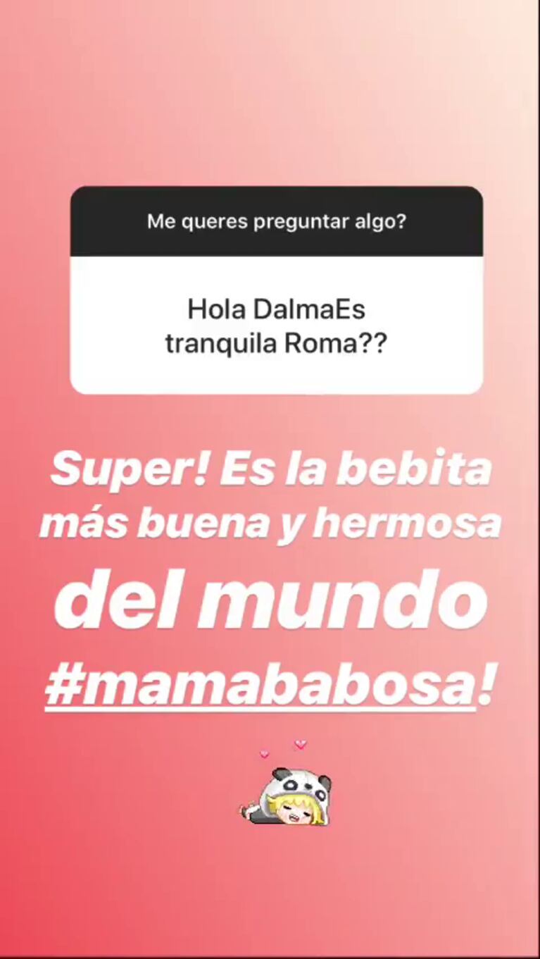 Dalma Maradona, sobre la llegada de su hija Roma: "¡Lo peor es no poder decidir cuándo dormir y cuándo no!"