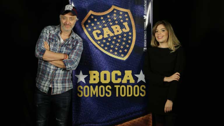 Dalma Maradona , una conductora azul y oro