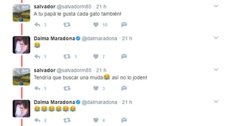 Dalma Maradona y sus furiosos tweets contra Rocío Oliva: "Mi papá le mandó los audios a Gianinna diciéndole '¡denunciala!', ahora ella volvió a Dubai porque se le acabó la plata"