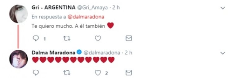 Dalma Maradona y un emotivo mensaje a su papá: "No sé si te extraño más adentro de la cancha o afuera"