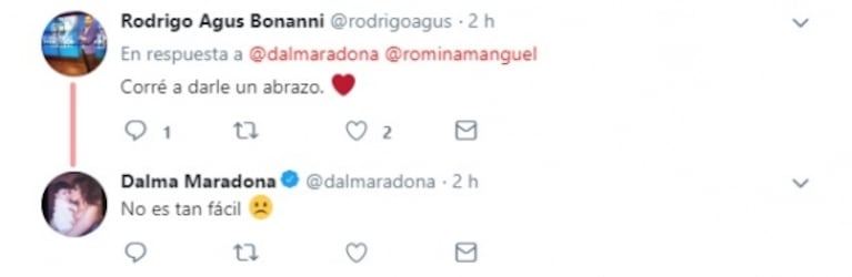 Dalma Maradona y un emotivo mensaje a su papá: "No sé si te extraño más adentro de la cancha o afuera"