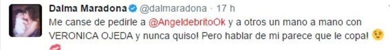 Dalma Maradona y una filosa catarata de tweets contra Verónica Ojeda: "Gracias Dios por darme una madre que me tuvo solo por amor" 