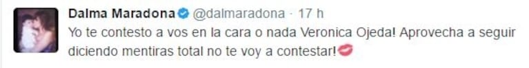 Dalma Maradona y una filosa catarata de tweets contra Verónica Ojeda: "Gracias Dios por darme una madre que me tuvo solo por amor" 