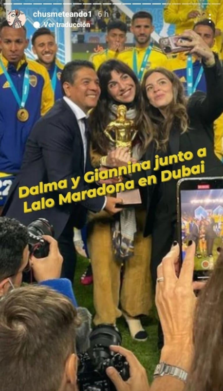 Dalma y Gianinna junto a Daniel Osvaldo participaron del homenaje a Diego Maradona en Arabia Saudita