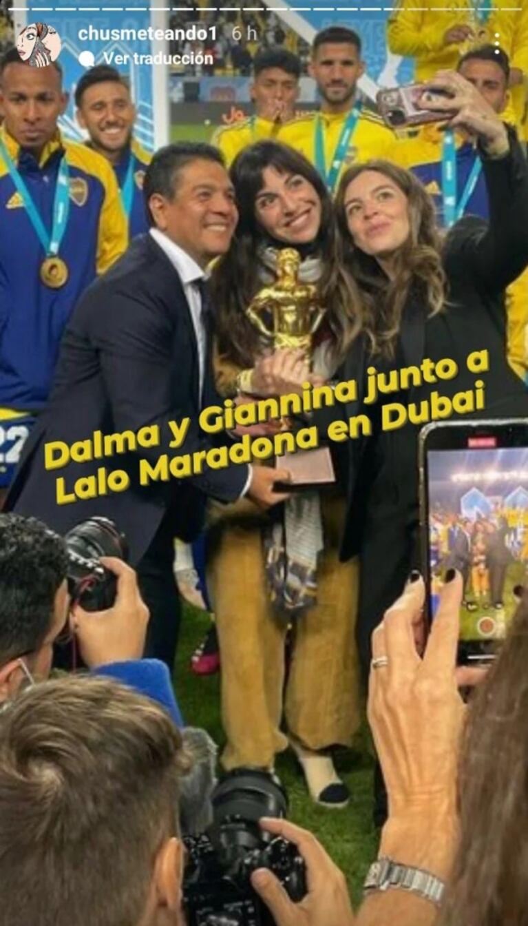 Dalma y Gianinna junto a Daniel Osvaldo participaron del homenaje a Diego Maradona en Arabia Saudita