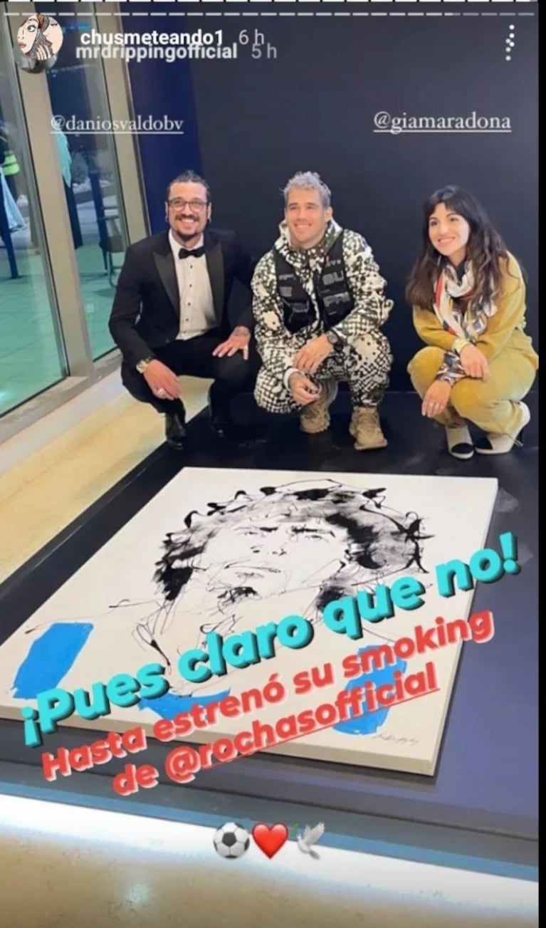 Dalma y Gianinna junto a Daniel Osvaldo participaron del homenaje a Diego Maradona en Arabia Saudita
