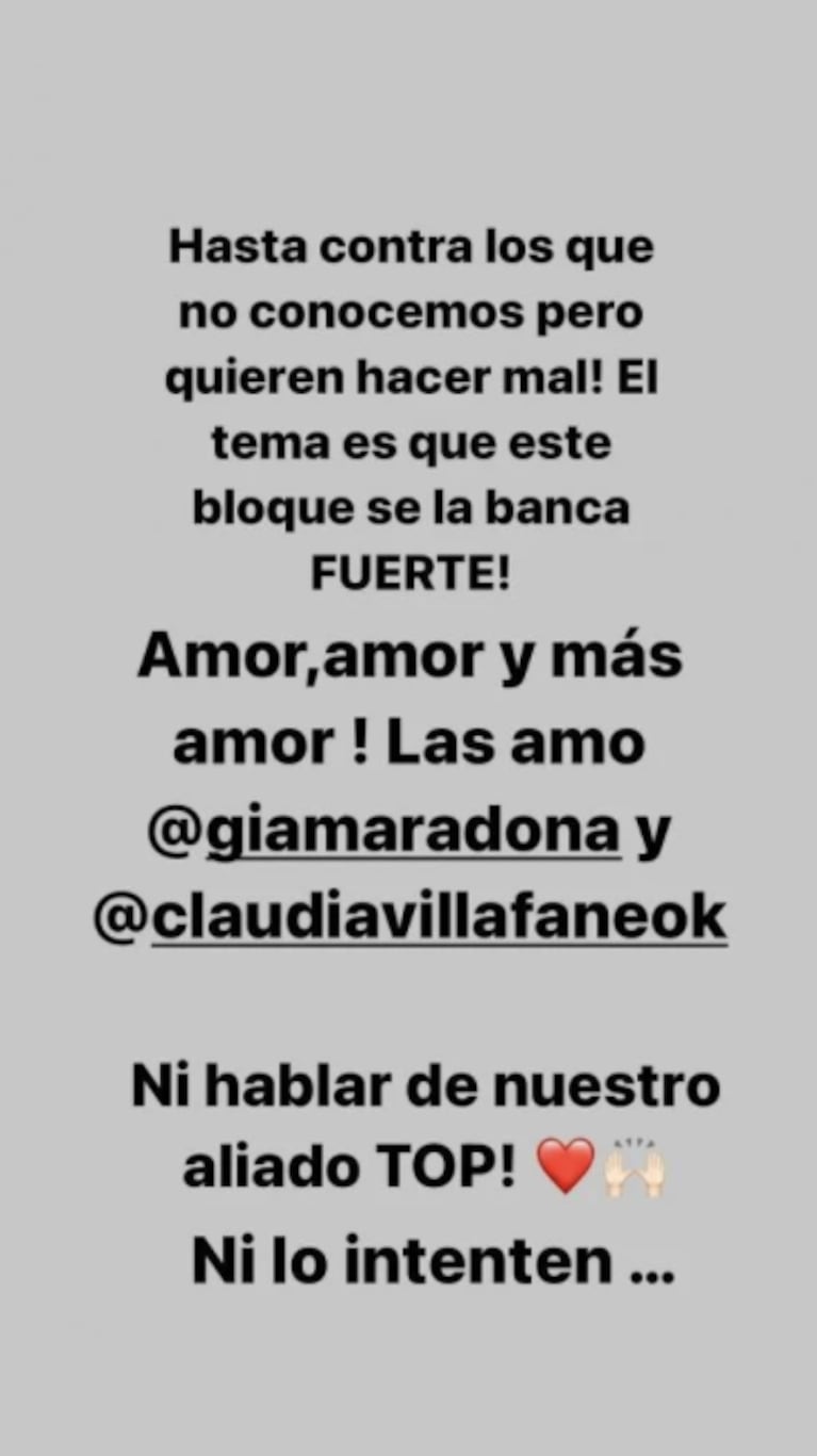 Dalma y Gianinna reaccionaron a las acusaciones de abandono de la tumba de Maradona: "Ni lo intenten"