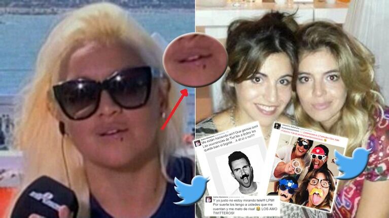  Dalma y Gianinna se burlaron de los "bigotes" de Verónica Ojeda (Foto: web y Twitter)