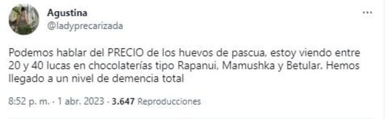 Damián Betular sorprendió con una línea de huevos de Pascua, pero le criticaron los precios: "Es demencial"