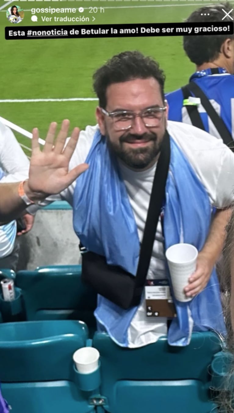 Damián viajó a Miami para alentar a la Selección Argentina.