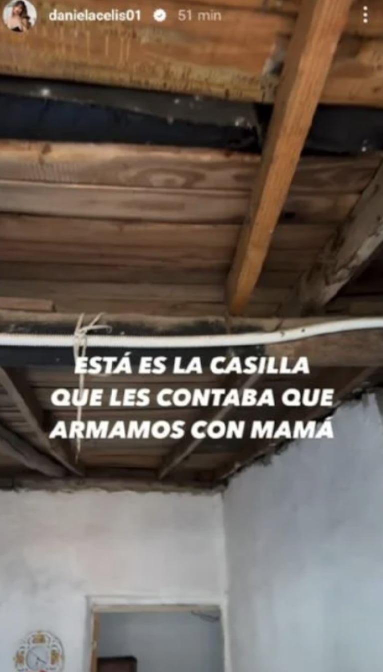 Dani mostró cómo era su "casilla". Foto: IG | danielacelis01