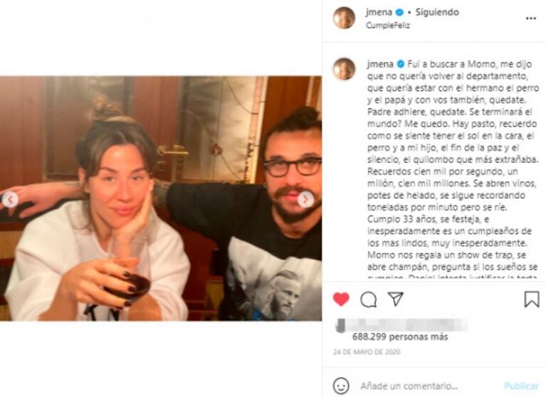 Daniel Osvaldo eliminó las fotos de los momentos cómplices y amorosos con Jimena Barón durante la cuarentena y la dejó de seguir en redes