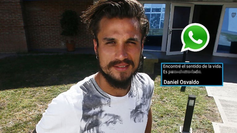 Daniel Osvaldo y una irónica foto-frase de WhatsApp: "Encontré el sentido de la vida, es para el otro lado"