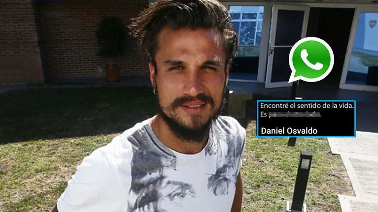 Daniel Osvaldo y una irónica foto-frase de WhatsApp: "Encontré el sentido de la vida, es para el otro lado"