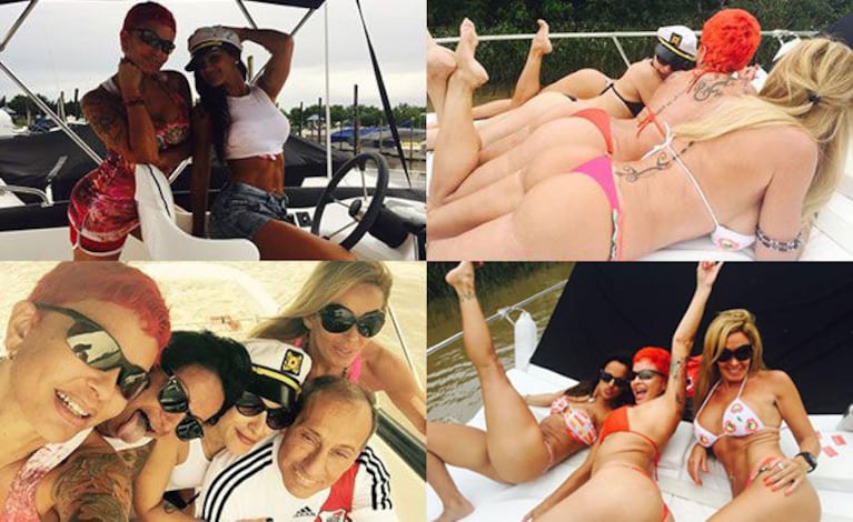 Daniela Cardone compartió con amigos y amigas una tarde en el Delta. (Fotos: Twitter)