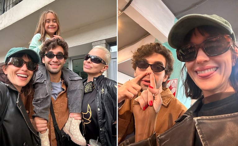 Daniela Cardone con sus hijos, Brenda Gandini y Junior Pisanú, y su nieta Alfonsina (Foto: Instagram @brendagandiniok)