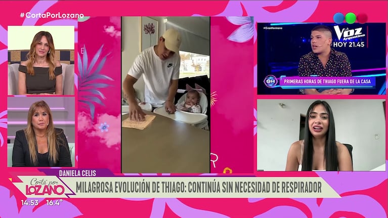 Daniela Celis habló en Cortá por Lozano (Foto: captura de Telefé).