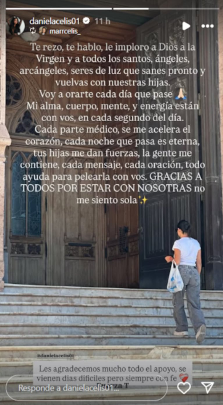 Daniela Celis peregrinó a Luján (Foto: Instagram/@danielacelis01).