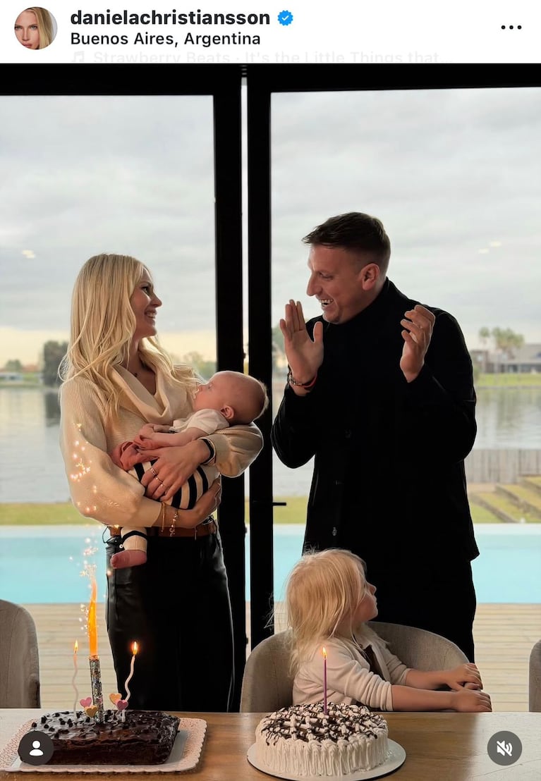 Daniela Christiansson celebró su cumpleaños con sus hijos y Maxi López en la Argentina (Foto: Instagram).
