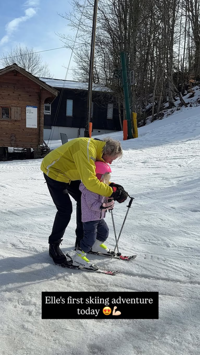 DANIELA CHRISTIANSSON COMPARTE EL DEBUT DE ELLE EN LAS PISTAS DE ESQUÍ. CRÉDITO: Instagram