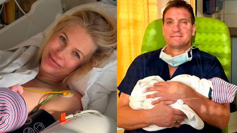 Daniela Christiansson, Máxi López y Lando, su hijo recién nacido (Foto: Instagram/@danielachristiansson y @officialmaxilopez).