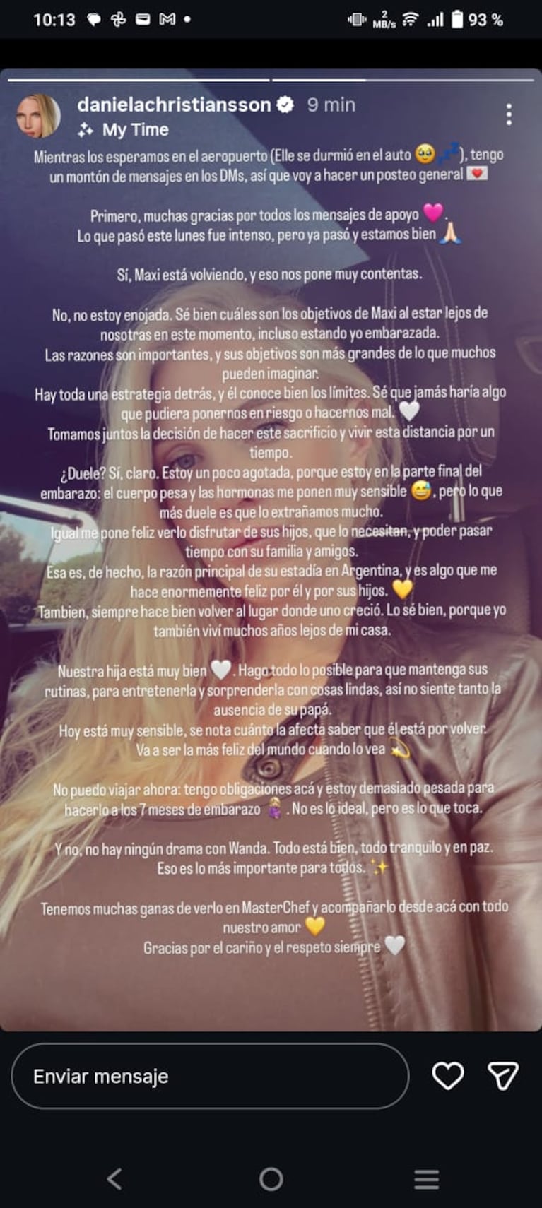 Daniela Christiansson, pareja de Maxi López.