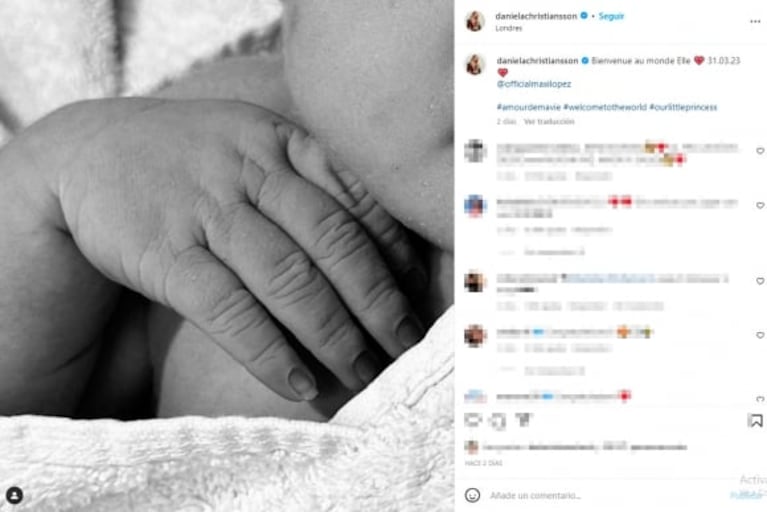 Daniela Christiansson reveló el significado del original nombre de su hija con Maxi López: "Quiere decir rayo de sol"