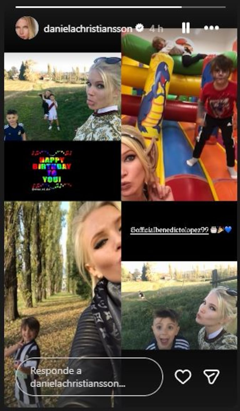 Daniela Christiansson saludó a Benedicto López. (Foto: @danielachristiansson)