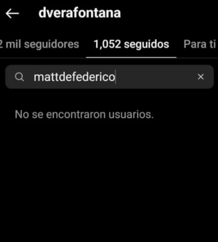 Daniela prefirió no seguir a Matías.