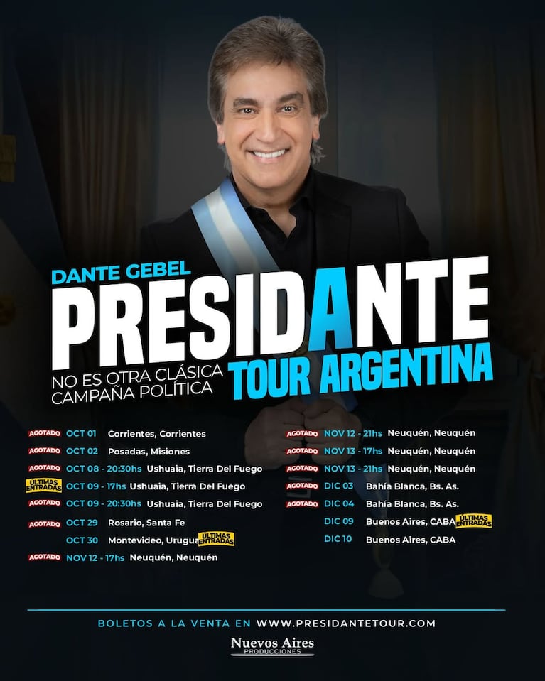 Dante Gebel en el Presidante Tour Argentina. (Foto: @dantegebeloficial)