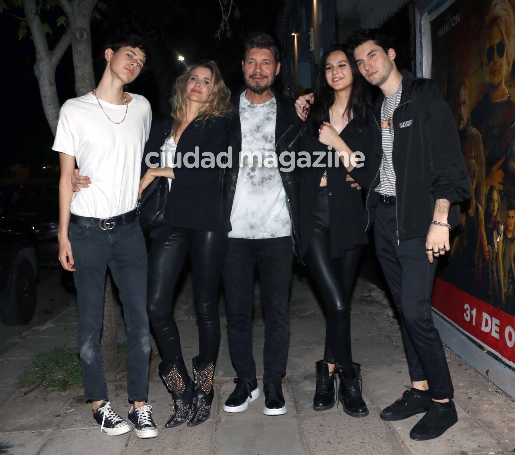 Dante Ortega, Guillermina Valdes, Marcelo Tinelli, Juana y Francisco en el cumpleaños de Candelaria Tinelli. (Fotos: Movilpress)