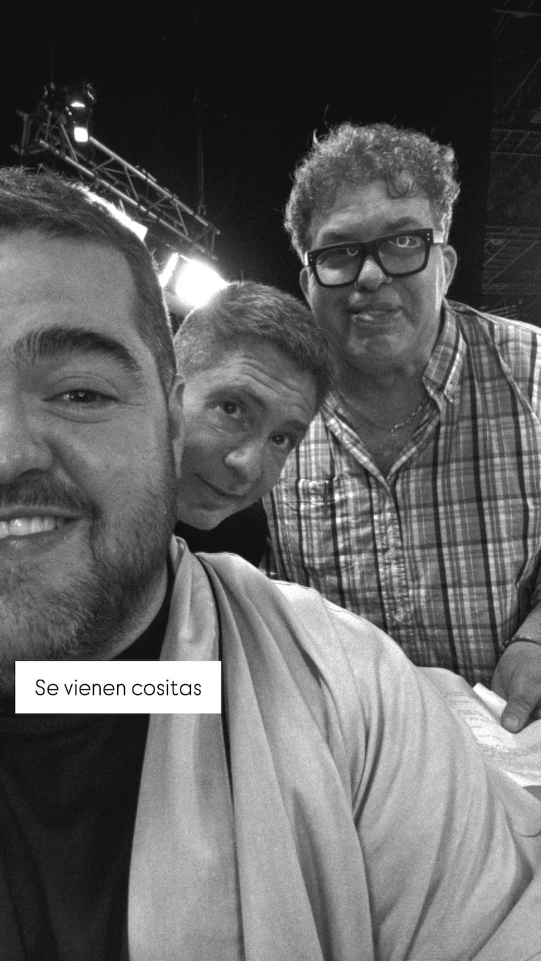Darío Barassi con Adrián Suar y el productor Fernando Espinosa. (Foto: @DarioBarassi)