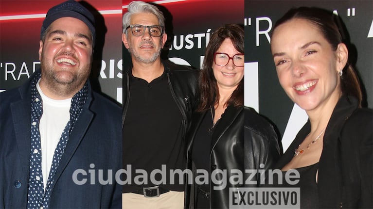 Darío Barassi, Pablo Echarri, Nancy Dupláa y Julieta Nair Calvo en el estreno de Chanta, el unipersonal de Agustín 'Soy Rada' Aristarán (Fotos: Movilpress).