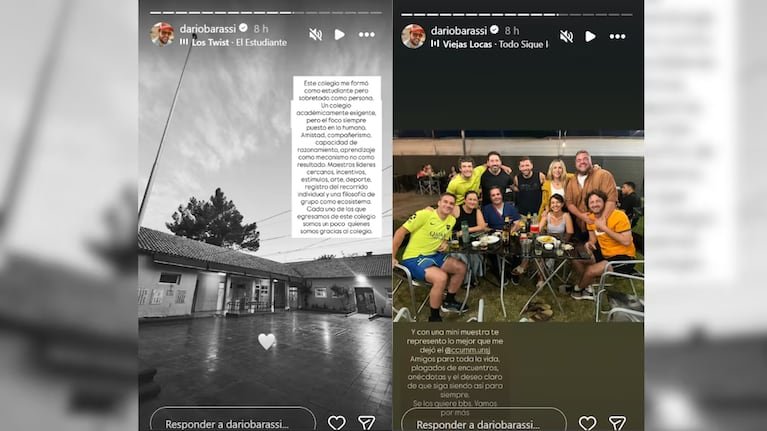 Darío Barassi regresó a su colegio en San Juan y revivió recuerdos entre risas y emoción. Crédito: Instagram