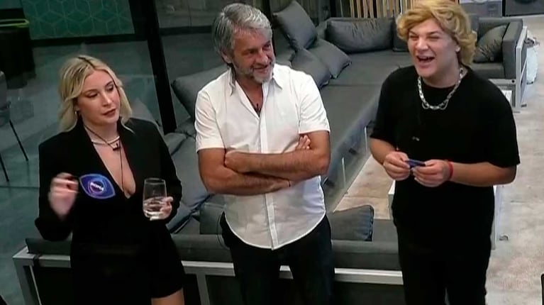 Darío Martínez Corti y su hija Sofía con Emma Vich en Gran Hermano (Foto: captura Telefe)