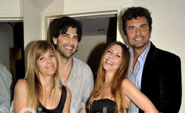 Darthés, María, Ayos y Olivera se divirtieron en el backstage (Foto: Jennifer Rubio). 