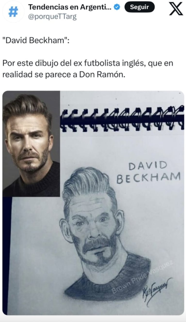 David Beckham se parece a Don Ramón: el retrato que se volvió viral