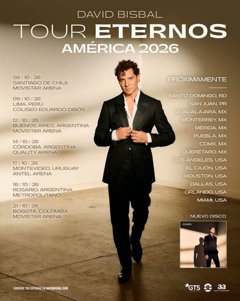 David Bisbal anunció “Eternos”, su nuevo álbum con clásicos internacionales y una gira mundial (Foto de prensa, Universal Music)