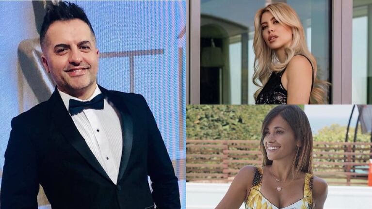 De Brito, picante cuando le preguntaron si el escándalo de Wanda Nara fue para "tapar la llegada" de Antonella Roccuzzo (Fotos: Web)