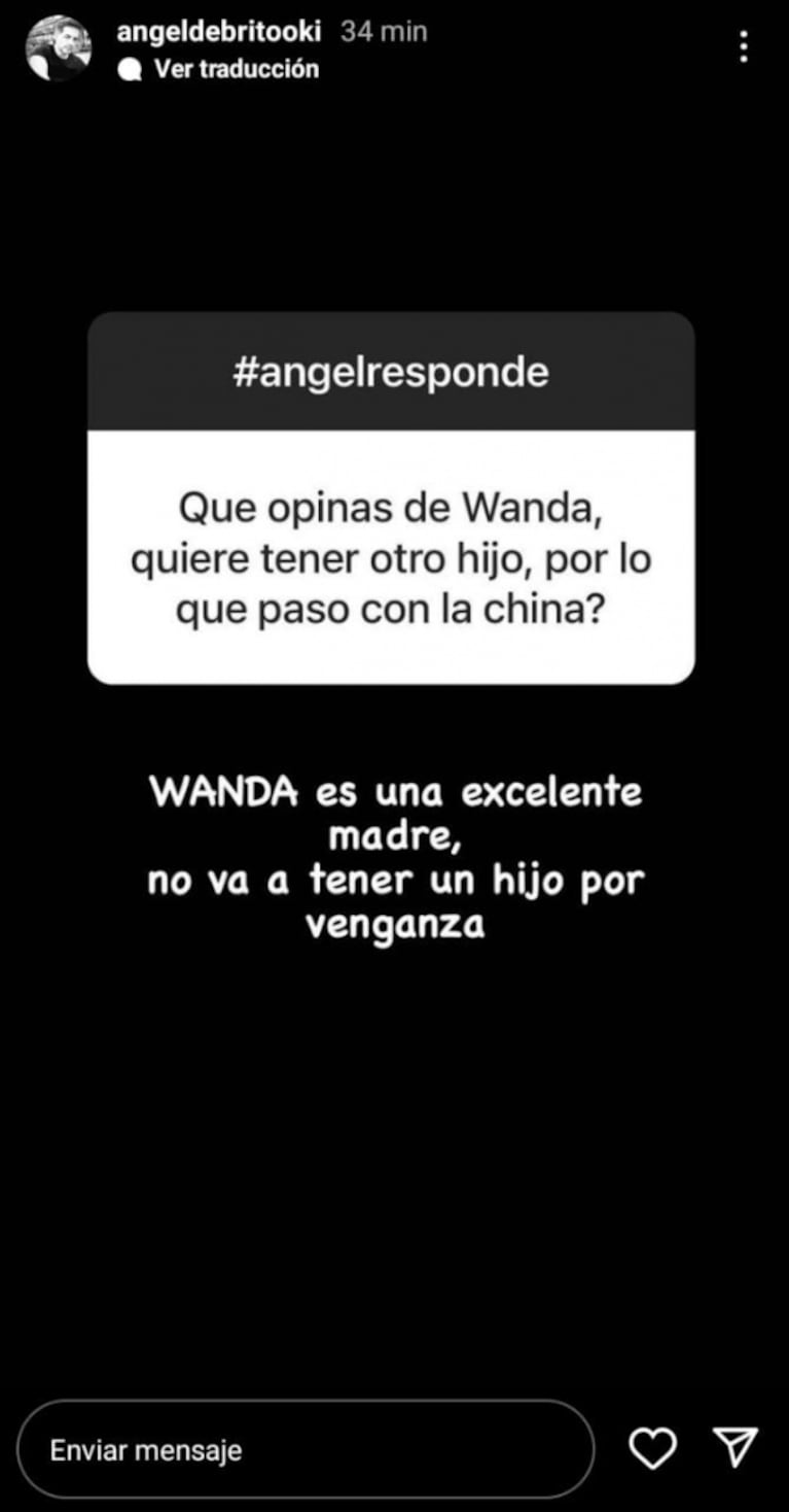De Brito respondió si Wanda quiere tener otro hijo por el escándalo con la China: "No va a tenerlo por venganza"