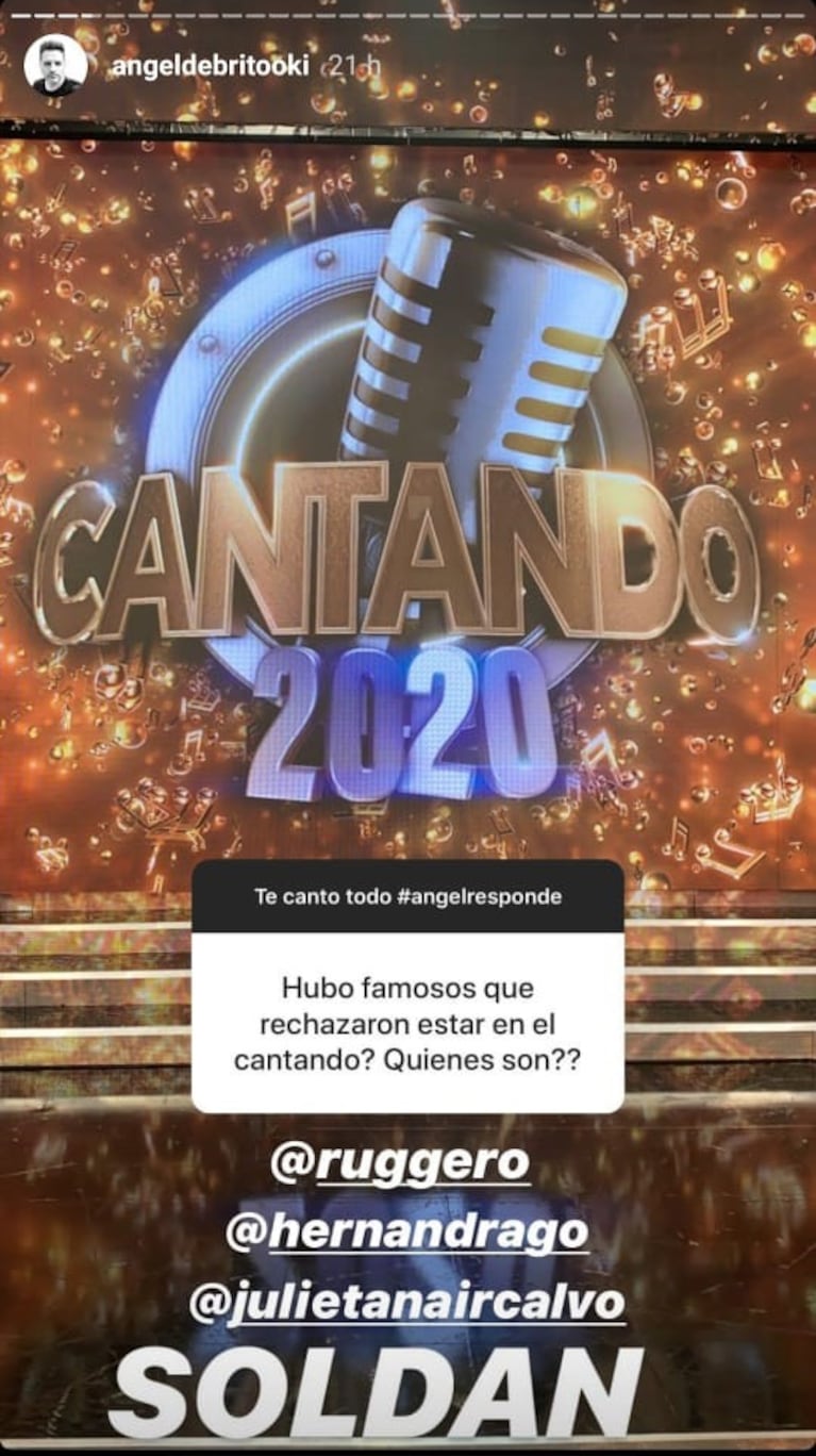 De Brito, tras el debut de Cantando 2020, reveló los famosos que le dijeron "no" al certamen: de Silvio Soldán a Julieta Nair Calvo