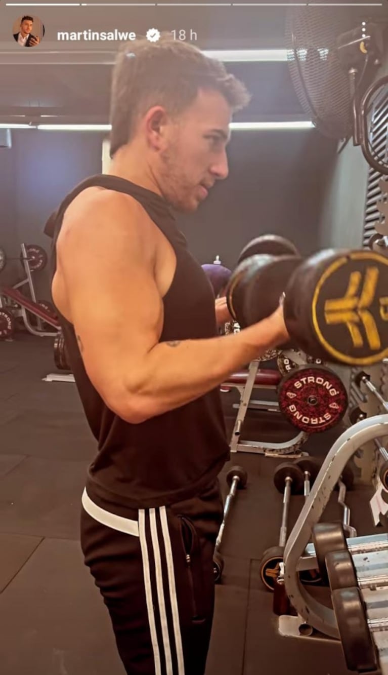 De El Hotel de los Famosos al gimnasio: Martín Salwe mostró su exigente rutina para fortalecer los bíceps