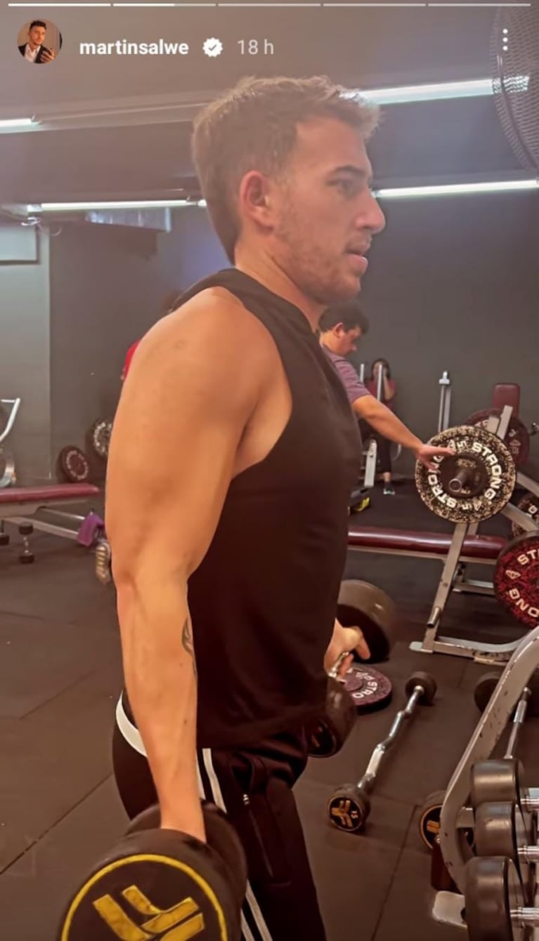De El Hotel de los Famosos al gimnasio: Martín Salwe mostró su exigente rutina para fortalecer los bíceps