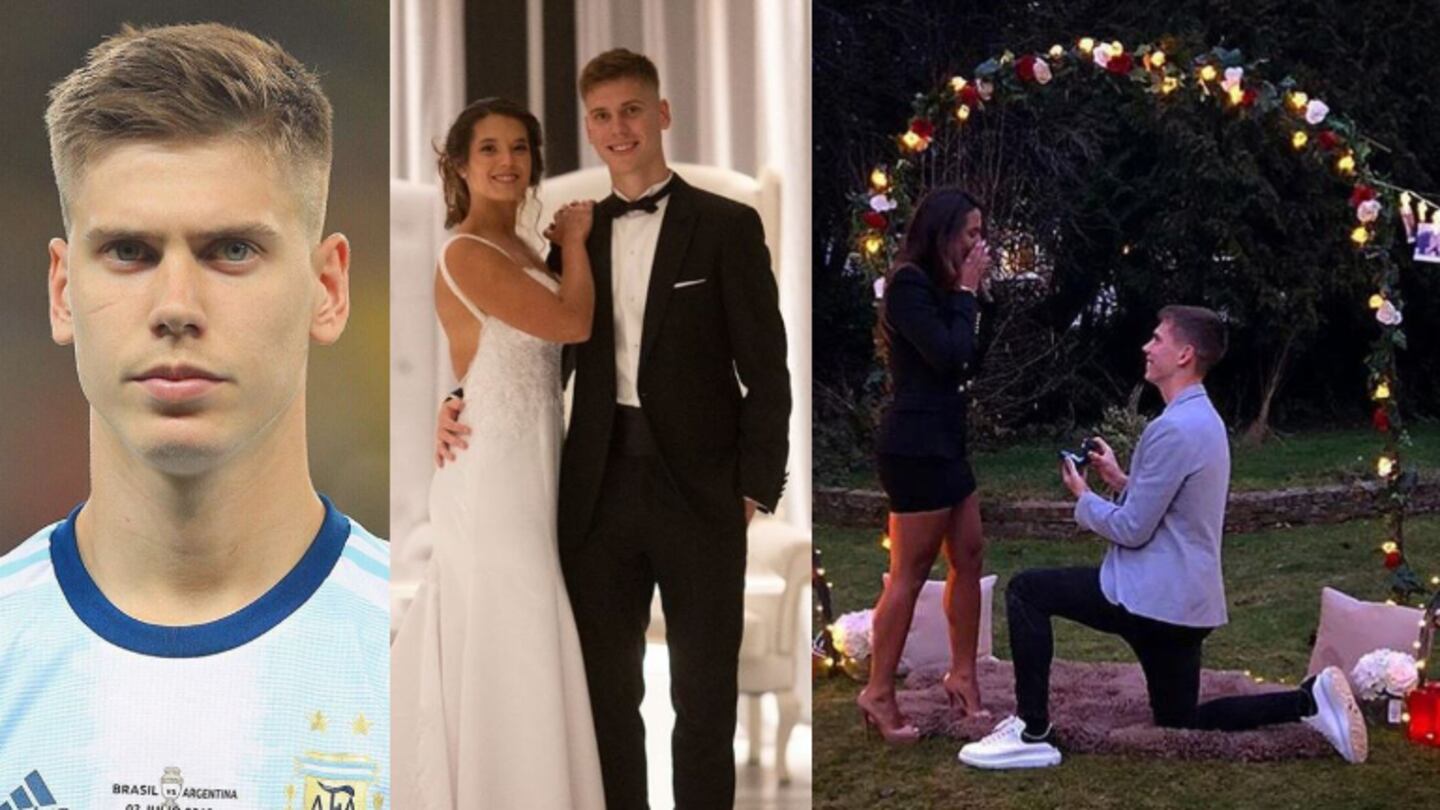 De película: así Foyth le pidió casamiento a su novia.