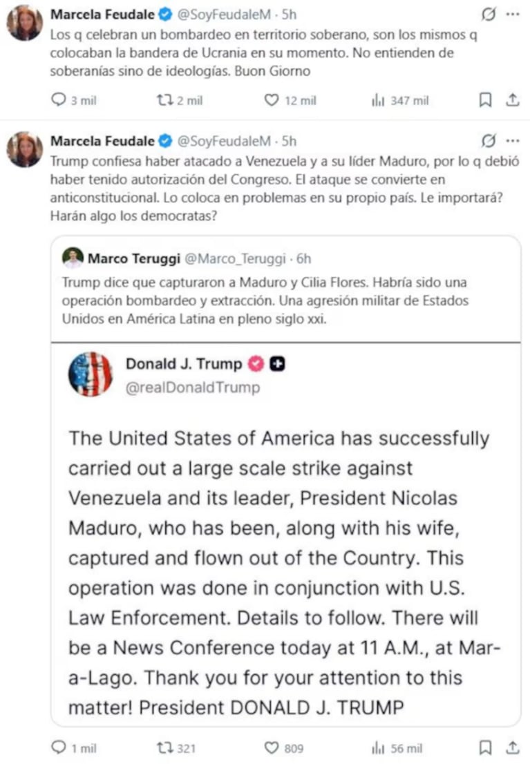 De Yanina Latorre a Ricardo Montaner: qué dijeron los famosos tras la captura de Nicolás Maduro | Créditos: Captura