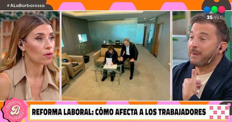 Debate sobre el proyecto de reforma laboral: cruce entre Brancatelli y Brey (Telefe)